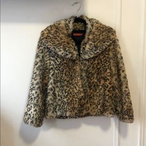 Alice + Olivia Leopard faux fur jacket